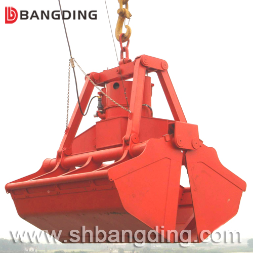 Hydraulic clamshell bulk cargo grab for ship